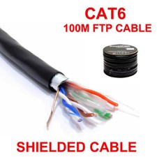 External SHIELDED CAT6 A Outdoor Use COPPER Ethernet RJ45 Cable FTP Reel 100m