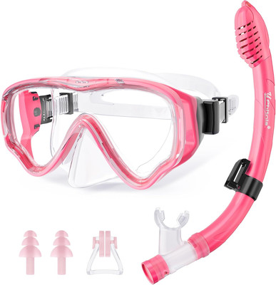 Uphitnis Schnorchelset Kinder - Taucherbrille Anti-Fog Und Trocken Schnorchel - 