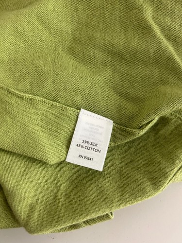 J Jill Cardigan Medium Woman M Silk Cotton Lightweight Sweater Green - Picture 4 of 4