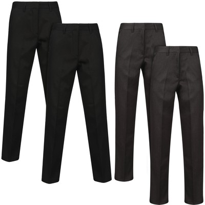 A2Z 4 Kinder Mädchen Teenager 2er Pack Schulhosen Teflon beschichtet Halb Gummizug Hosen
