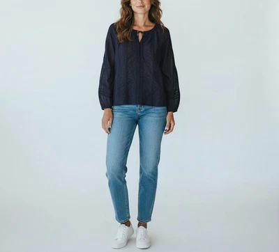 ZAPA Blouse Femme (EU) 40 Avec Dentelle Raglan Manches Transparentes Col Rond - Photo 1/4
