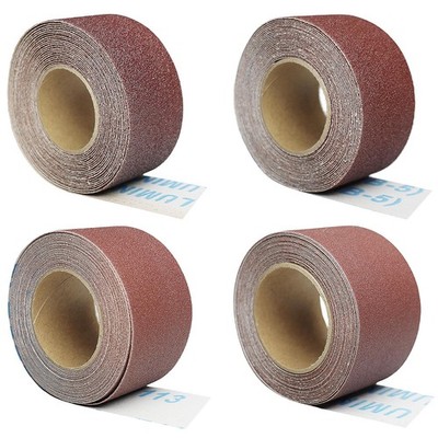 Total 20 Yard 1-1/2 Inch Wide Emery Cloth Sandpaper Roll Assorted - 80 120 22...