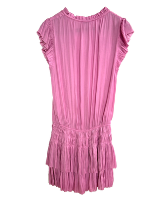 strapless open back dress Phyllisia Pink Floral Maxi Dress w/ Ruffles