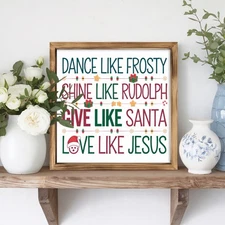 Cute Santa Wooden Decks Plaque Sign Christmas Blessing Quote Desktop Decoration 