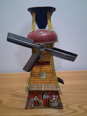 Vintage 1920's Dutch Mill Mac Sand Toy Windmill McDowell Co. Tin Litho #26