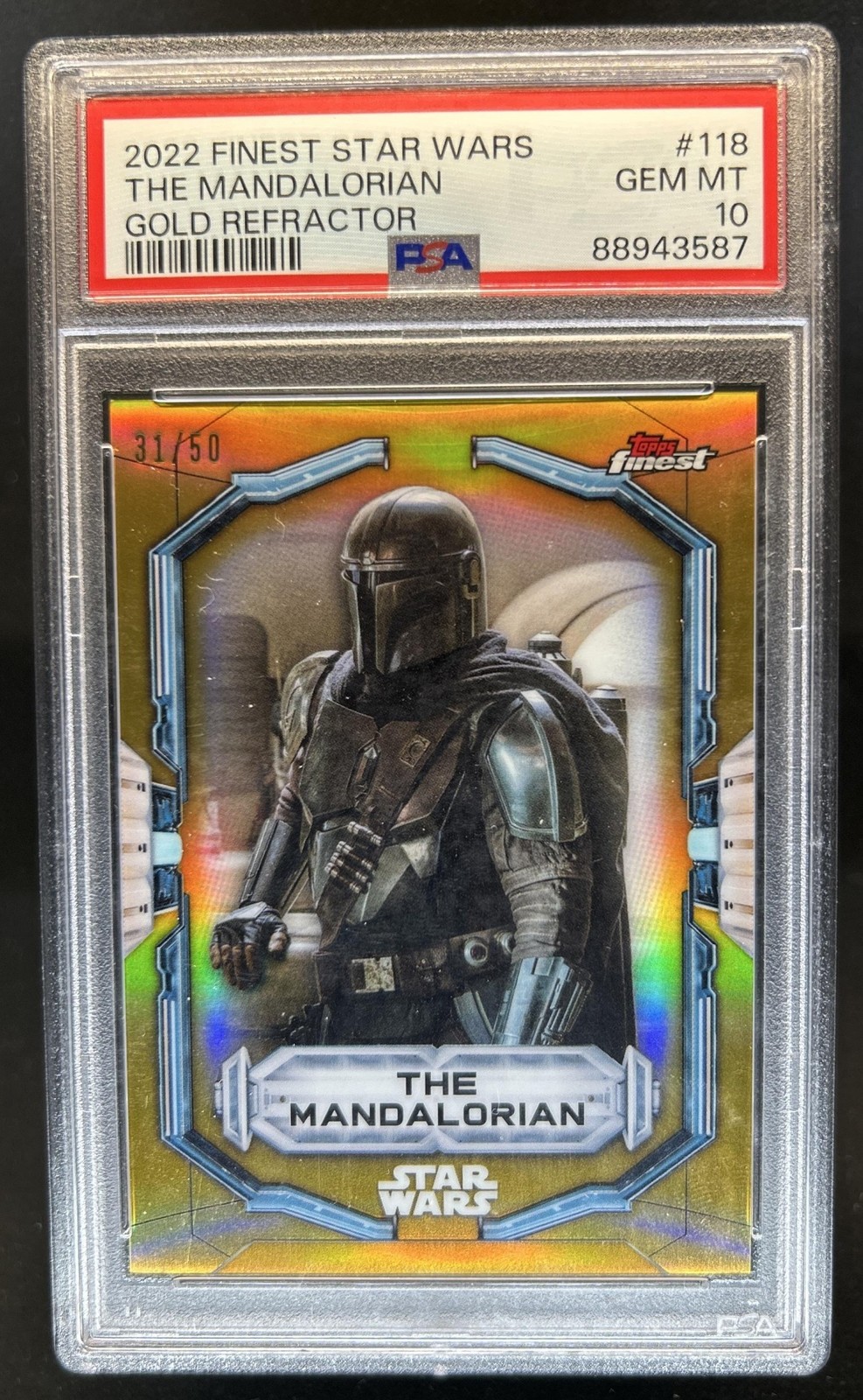 2022 Topps Finest Star Wars The Mandalorian Gold #/50 PSA 10 GEM MINT