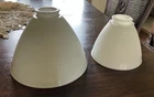 Two(2) Vintage Waffle Milk Glass Lamp Shades