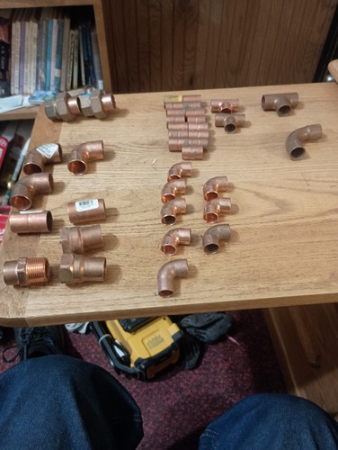Lot of  37 Copper Plumbing Sweat Fittings NEW