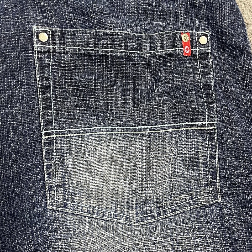 Pantalones Cortos Southpole Rojo Pestaña Para Hombres 40 Azul Denim Jeans Sueltos Hip Hop Rap Patinador Foto 4 de 4