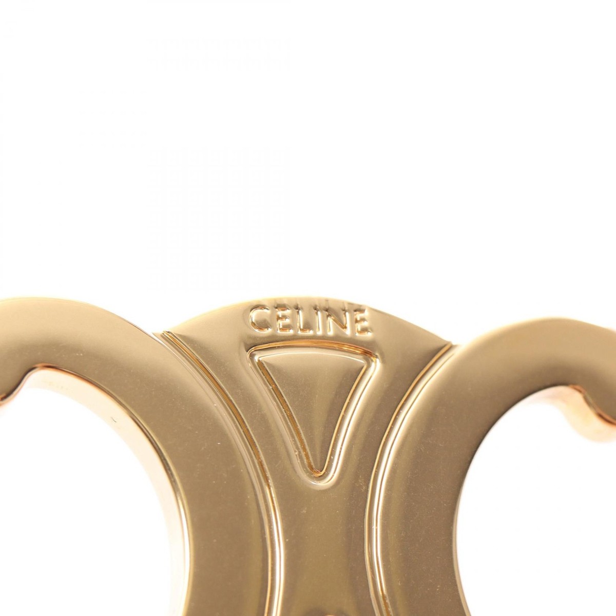 CELINE Triomphe Snap hair clip Barrette 46Z656BSL35OR Gold Plated