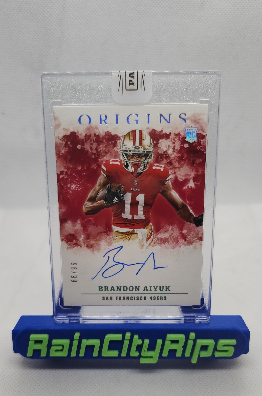 2020 Panini Origins - Rookie Autographs Brandon Aiyuk #RA-BA Red /99 (AU, RC)
