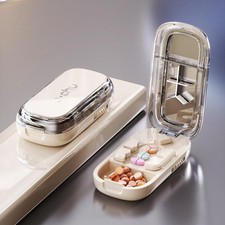 Adjustable Quartering Pill Cutter Storage-Box Portable Drug Tablet Medicine Dust