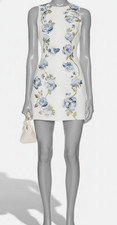 Alice + Olivia Women's White Clyde Embellished Mini Dress Size 14