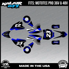 Graphics Kit for MotoTec 36V and 48V Pro Electric Dirt Bike FH Series - Blue