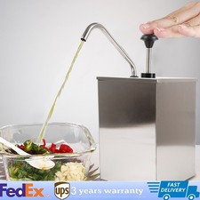 4l Sauce Dispenser Condiment Soy Ketchup Mustard Dispenser Pump Bucket Stainless