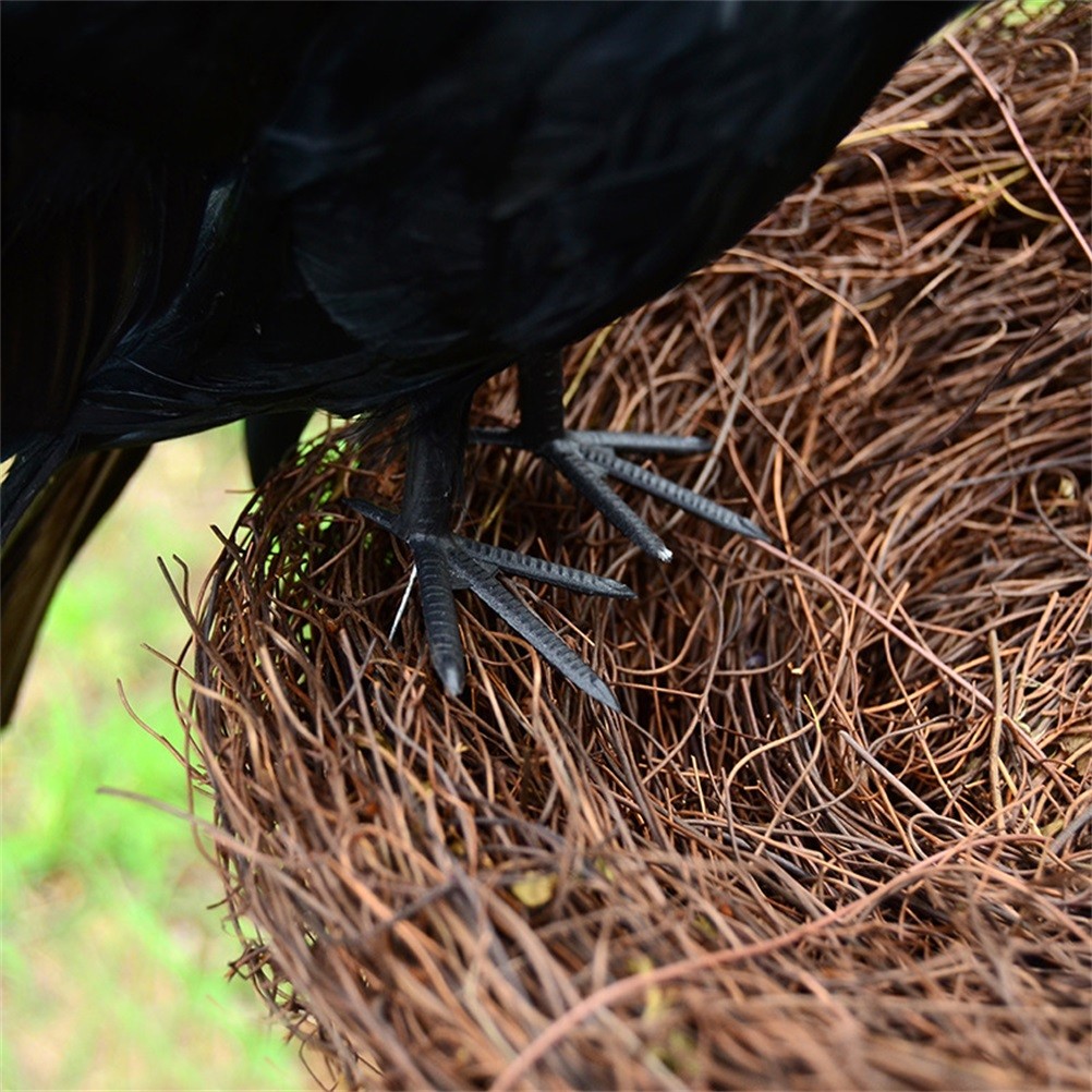 Black Crow Decoration Halloween Realistic Feathered Crows Haunted House Decor