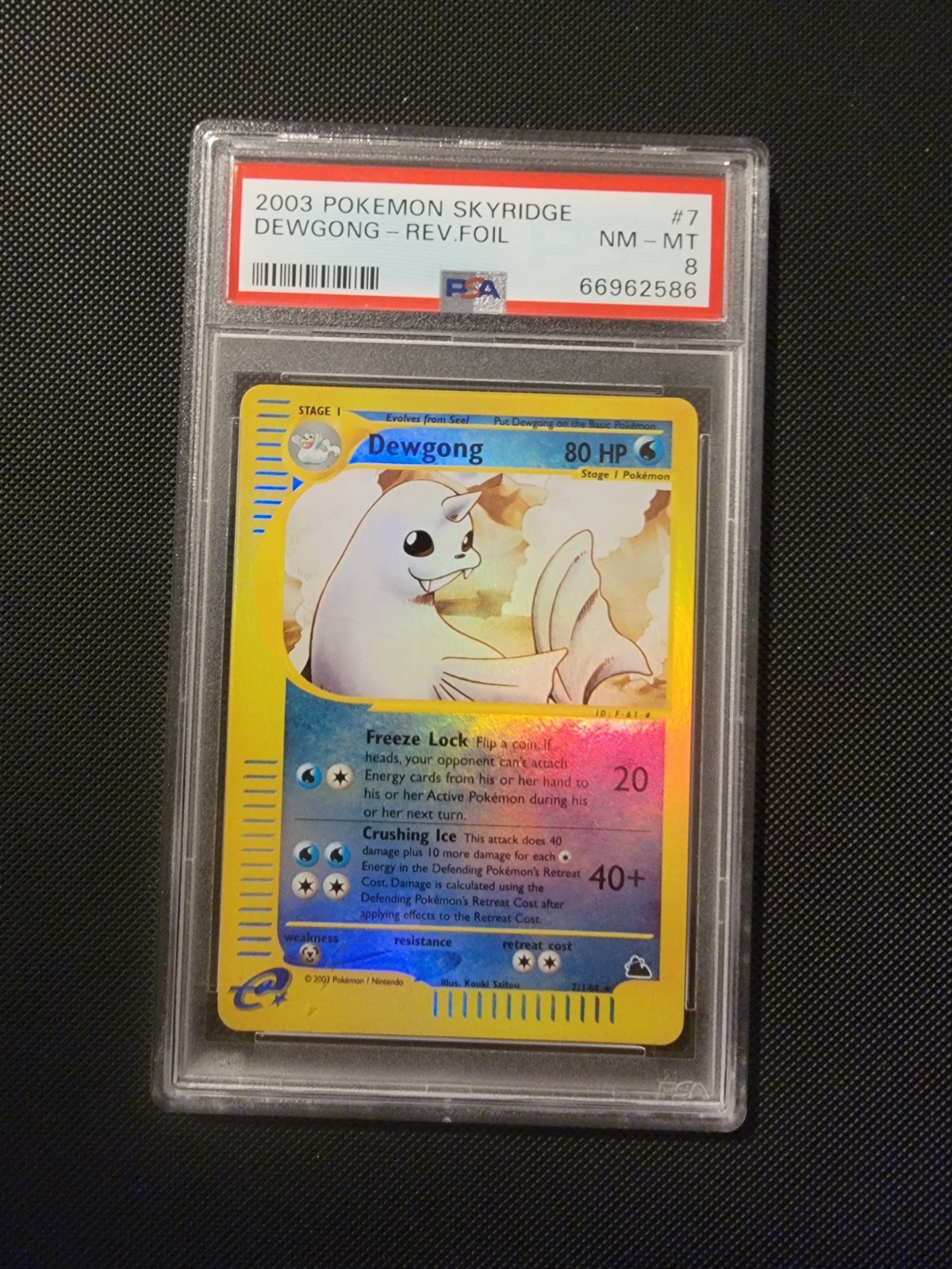 Dewgong 7/144 Skyridge Reverse Holo PSA 8