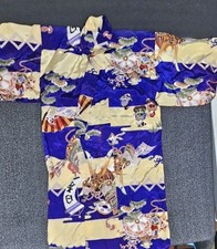 Vintage Japanese Silk kimono boys Samurai Animals- No Belt - NWOT
