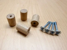 NEW Set of 4 x IKEA Small Oak Knobs + Screws Billy Door Drawer Knobs