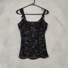 Express Beaded Y2K Tank Top Womens Medium Black Paisley Babydoll Whimsigoth