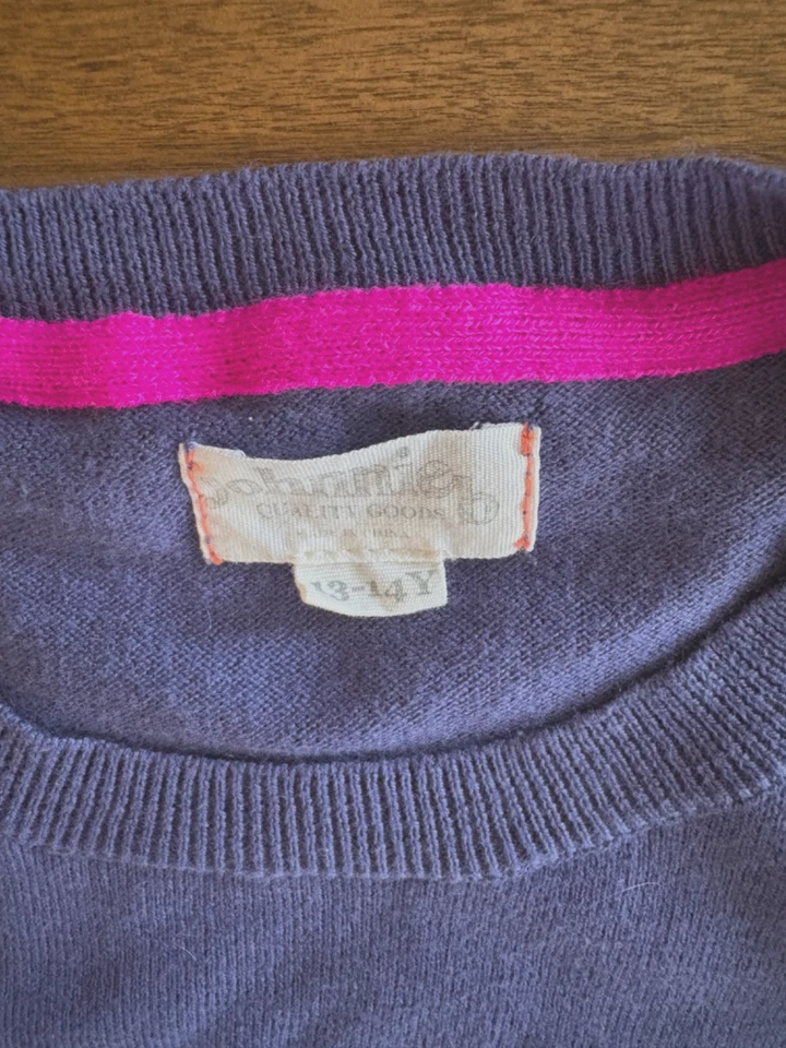 JOHNNIE B NIÑAS SUÉTER CIERVO AZUL CUERNOS METÁLICOS 13/14 ALGODÓN/CACHEMIRA/LANA Foto 3 de 4