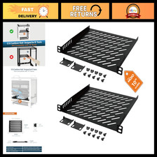 2 Pack 0.5U Rack Mount Shelf for 10" Server Rack, Vented Cantilever Tray, Metal,