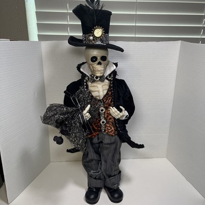 Halloween Orange Fancy Male Skeleton 21'' Karen Didion Originals