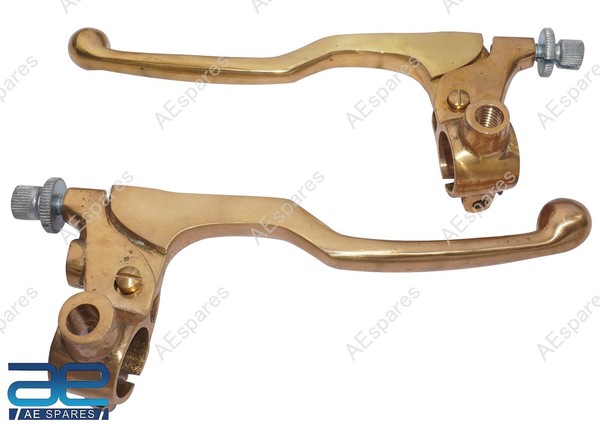 7/8 Zoll Messing Kupplungs- & Bremshebel Set FüR Royal Enfield Bullet Bikes Gec-image
