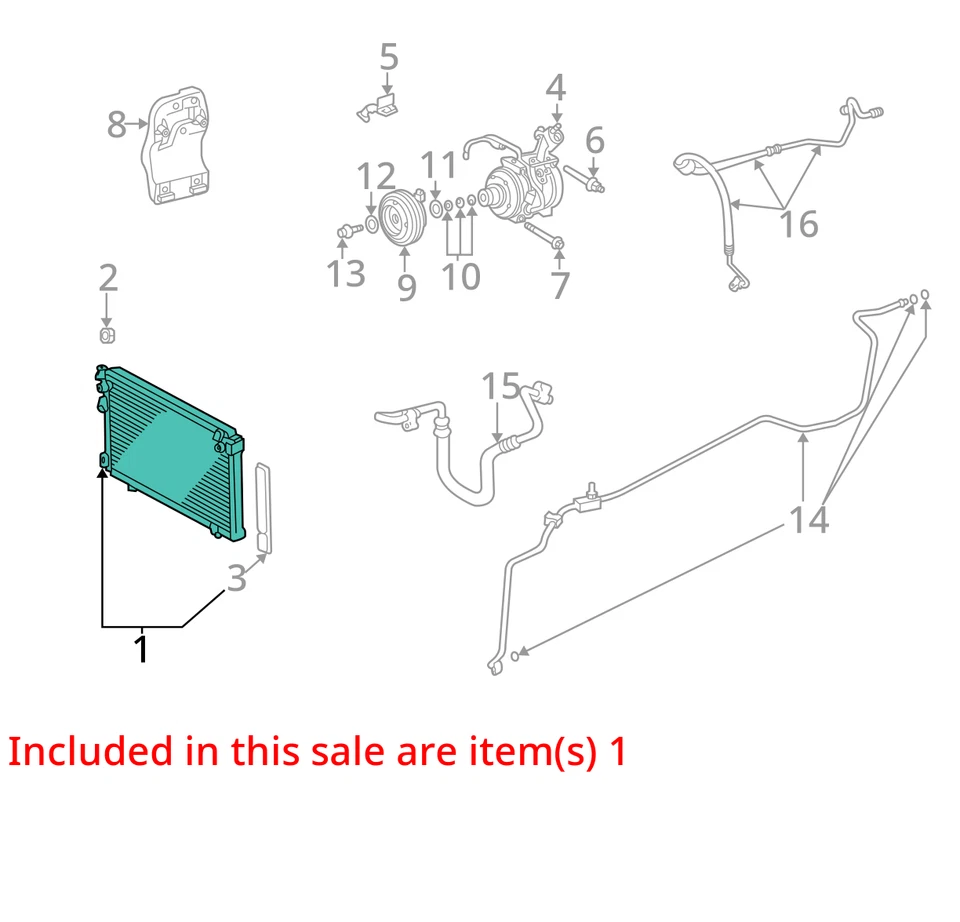 Condensador de aire acondicionado Lexus ES330 2004-2006 60 k OEM LKQ Foto 4 de 4