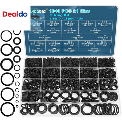1040 Pcs O Ring Kit 21 Size Universal Nitrile Rubber O Ring Assortment Set for A
