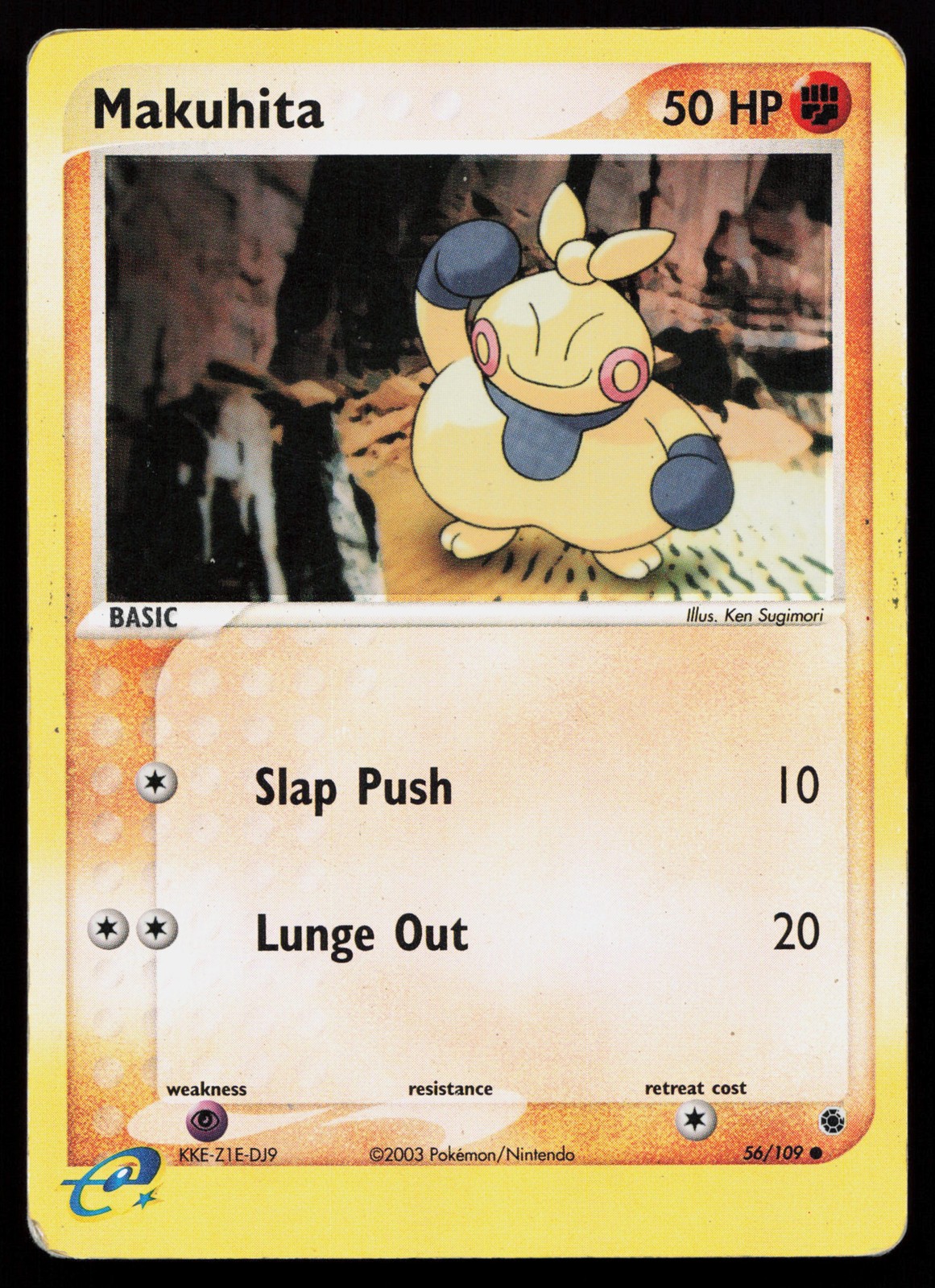 Makuhita 56/109 Common Ruby and Sapphire Reverse Holo Pokémon Card