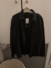 Men&rsquo;s Black Denim Dance Shirt New Small
