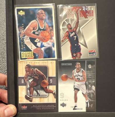Upper Deck 2002-03 Tony Parker David Robinson Avery Johnson 4-Card Lot Spurs