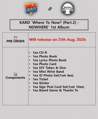 KARD 'Where To Now? (Part.2):NOWHERE' 1st Album/CD+2Book+11Card+