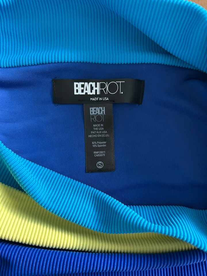 NUEVO SIN ETIQUETAS $98 BEACH RIOT Heidi Marine Bloque de Color Cintura Alta Parte Inferior de Bikini Talla XLarge Foto 3 de 3