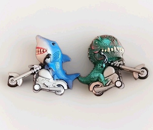 Rare | Adventure Force Beast Riders - T-Rex & Shark on Motorbikes | HTF Kid Toy