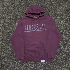 Grizzly Grip Tape X Diamond Co Burgundy Skateboarding Hoodie Pullover Mens Small