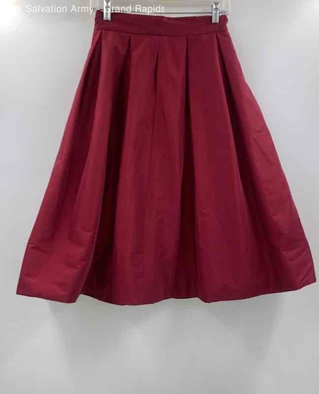 White House Black Market Womens Pink Pleated Front Classic A-Line Skirt Size 2