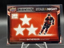2021-22 Upper Deck Credentials 3rd Star of the Night Drake Batherson #3S-6