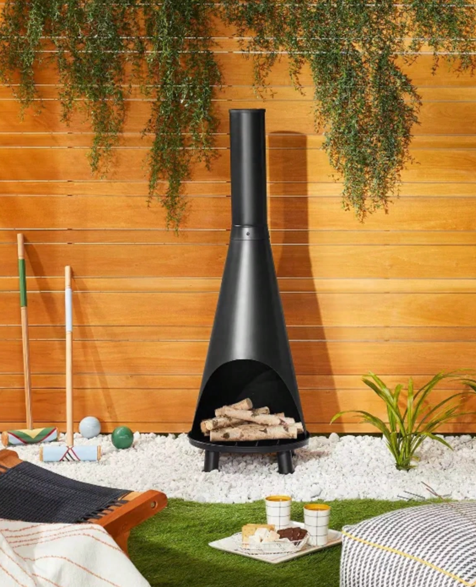New Hearth & Hand Magnolia Wood Burning Outdoor Metal Fire Pit