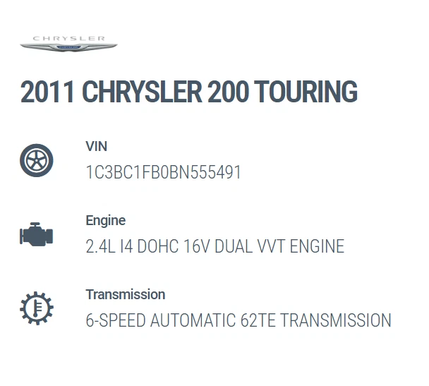 Interruptor de cilindro de encendido Chrysler 200 2011-2014 con llave OEM 05026165AQ con VIN Foto 3 de 4