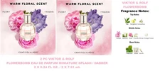 2 X Flowerbomb Viktor & Rolf eau de Parfum Floral Perfume Purse Mini 0.24 oz NIB