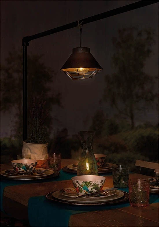 Solar Powered Steel Wire Hanging Lantern with On/Off Switch x2 - Image 3 of 4