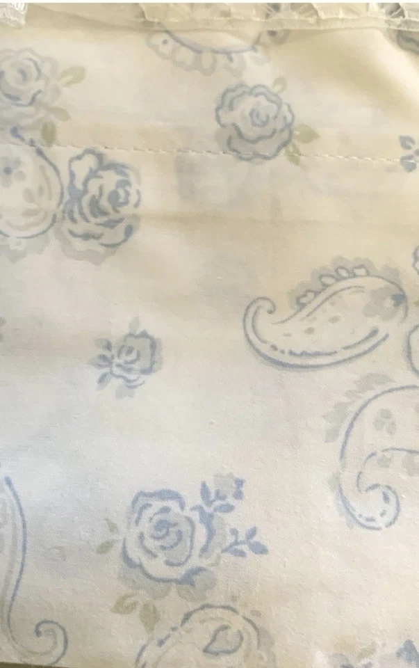 Sábana plana completa Simply Shabby Chic de Rachel Ashwel azul cachemira rosa algodón Foto 4 de 4