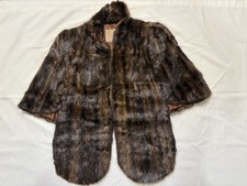 Vintage Mahogany/Black Striped Mink Caplet- Incredibly Beautiful Shiny Fur