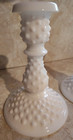 Vintage Fenton Art Glass White Hobnail milk glass Candle Holders — photo 3
