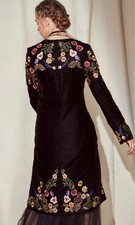 Nasty Gal Embroidery Black Flower long sleeves, dress, or jacket size  S