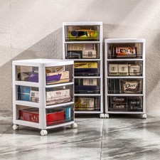 Lockable Rolling Storage Cart - 3-6 Drawers with Wheels for Studio Organization