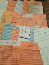 Random lot  10 vintage Library Check Out Cards Due Date Bookmark Craft Ephemera