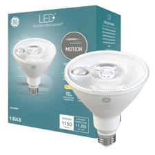 GE LED Motion LED Light Bulbs, 15W, PAR38 Outdoor Security Floodlights, Warm
